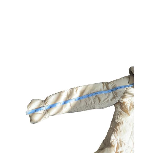 Add Down‎ Tan Basic Casual Long Outdoor Quilted Zip Up Puffer Coat Size 0 - Picture 12 of 13